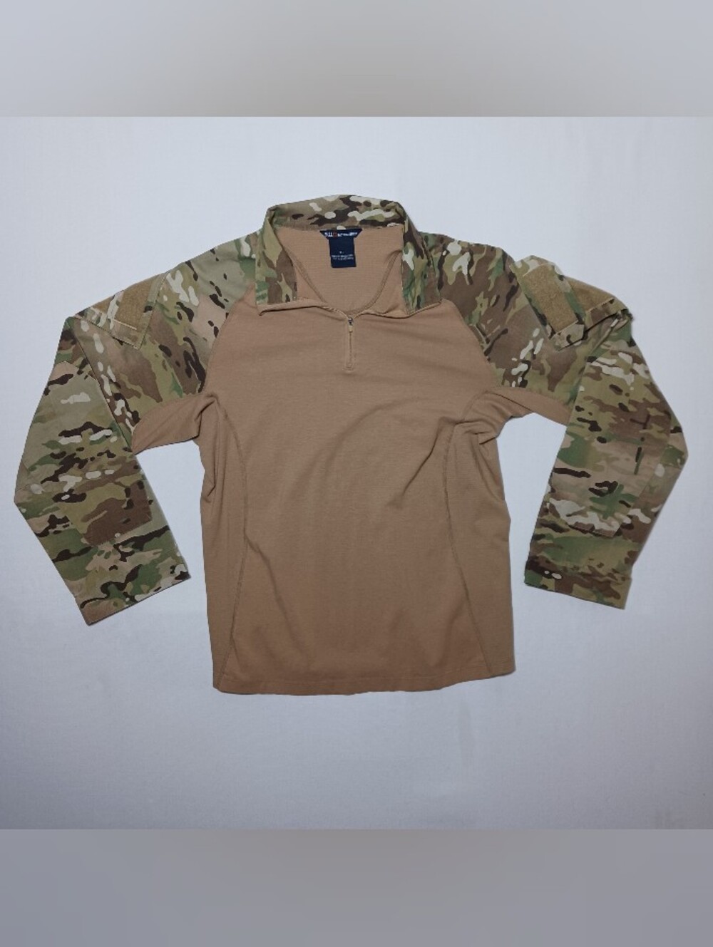 5.11 Tactical Mens 1/4 Zip Rapid Assault Multicam TDU Shirt XL 72185 Brown